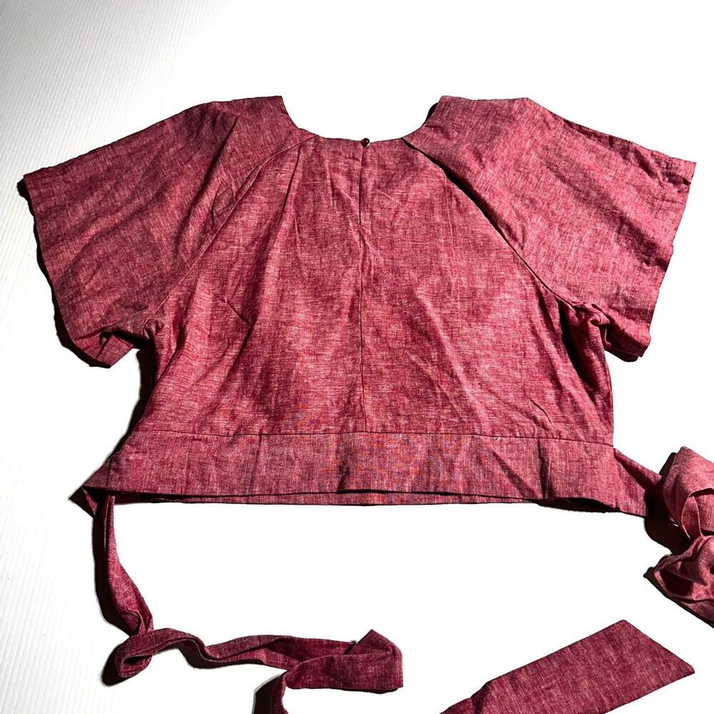 Linea Donna Linen Blend 2 Piece Set Matching Wide Leg Pants Top Red Sz 1X 2X NWT - Picture 4 of 16